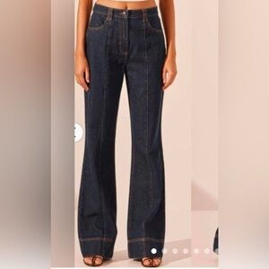 Habitual Pintuck Straight Leg Stretch Dark Blue Denim Jeans Size 28/6
